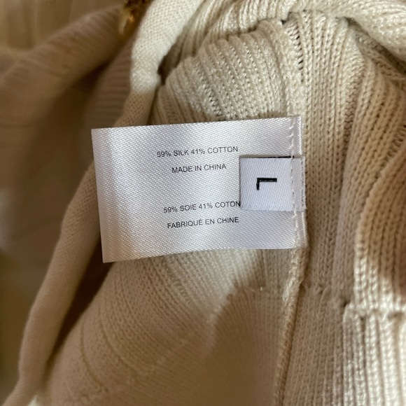 proenza schouler halter cardigan white label cream color size large - Picture 3 of 5